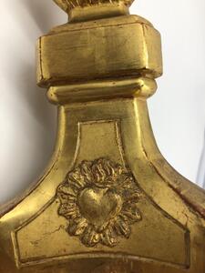 Antique wood goldleaf religious candlestick 