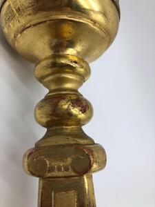 Antique wood goldleaf religious candlestick 