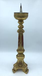 Antique wood goldleaf religious candlestick 