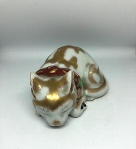 Antique Japanese porcelain sleeping cat