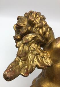 Antique carved wooden and gilded angel 