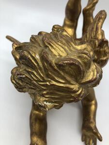 Antique carved wooden and gilded angel 