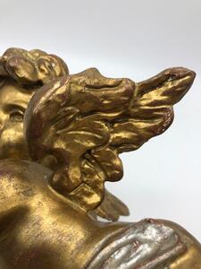 Antique carved wooden and gilded angel 