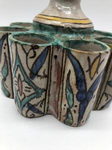 Islamic tin glazed pottery inkwell 