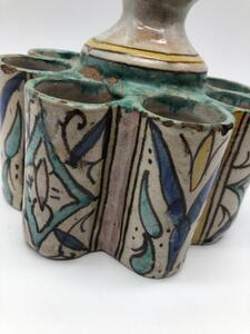 Islamic tin glazed pottery inkwell 