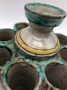 Islamic tin glazed pottery inkwell 