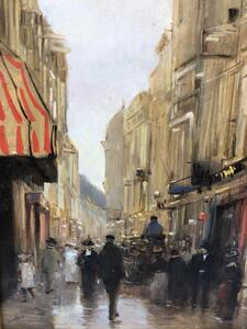 Impressionistic oil painting city street view