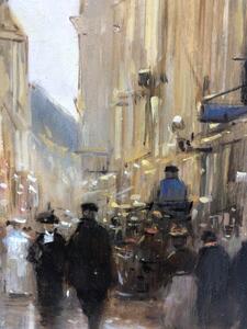 Impressionistic oil painting city street view