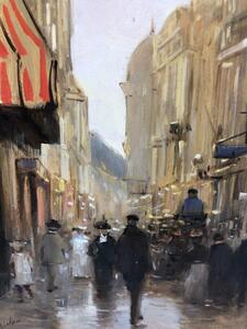 Impressionistic oil painting city street view