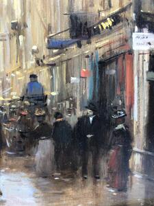 Impressionistic oil painting city street view