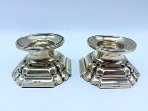 Antique pair of silver salt cellars marked 