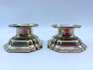 Antique pair of silver salt cellars marked 