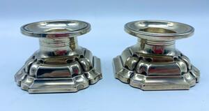 Antique pair of silver salt cellars marked 