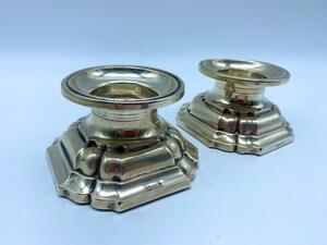 Antique pair of silver salt cellars marked 