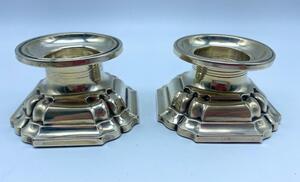 Antique pair of silver salt cellars marked 