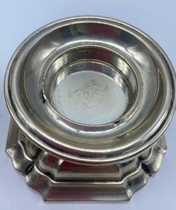 Antique pair of silver salt cellars marked 