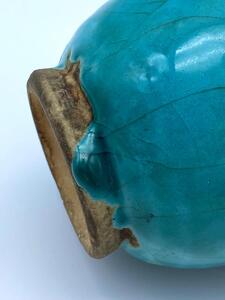 Islamic Persian Safavid ceramic turquoise vase 
