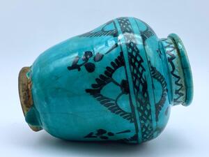Islamic Persian Safavid ceramic turquoise vase 