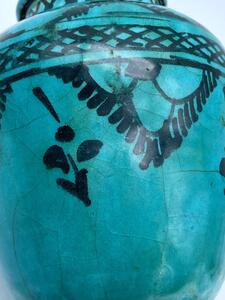 Islamic Persian Safavid ceramic turquoise vase 
