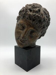 Antique Roman style terracotta head of Antinous