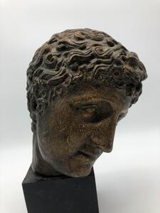 Antique Roman style terracotta head of Antinous