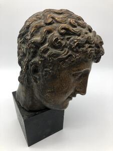 Antique Roman style terracotta head of Antinous