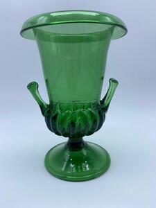 Antique green glass urn 