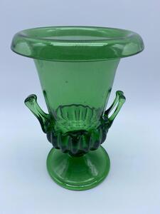 Antique green glass urn 