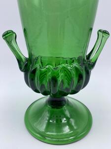 Antique green glass urn 