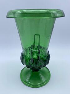 Antique green glass urn 