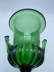 Antique green glass urn 