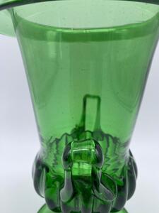 Antique green glass urn 