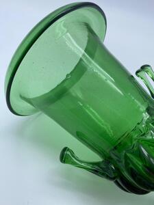 Antique green glass urn 