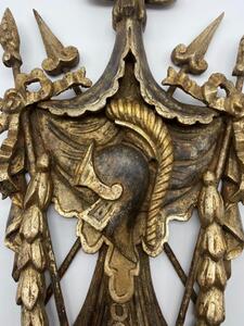 XIX wood carved gilded armorial 