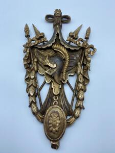 XIX wood carved gilded armorial 