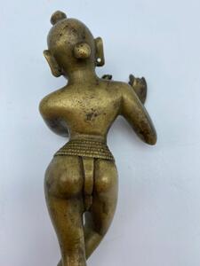 Antique Indian bronze Krishna statue 