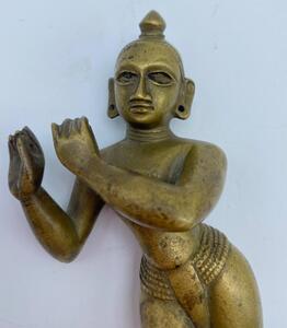 Antique Indian bronze Krishna statue 