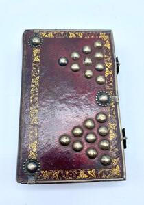 Antique Maroquin leather missal with silver fixtures 