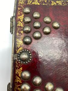 Antique Maroquin leather missal with silver fixtures 