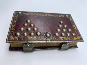 Antique Maroquin leather missal with silver fixtures 