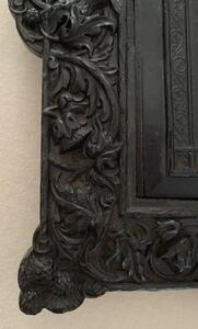 Antique Bog Oak carved frame tabernacle door 