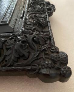 Antique Bog Oak carved frame tabernacle door 