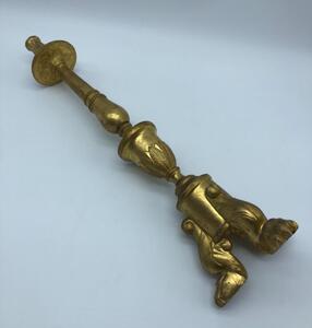 XVIII French wood gilded church candlestick on clawfeet 