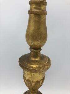 XVIII French wood gilded church candlestick on clawfeet 