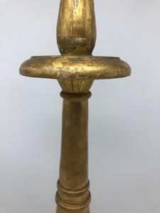 XVIII French wood gilded church candlestick on clawfeet 