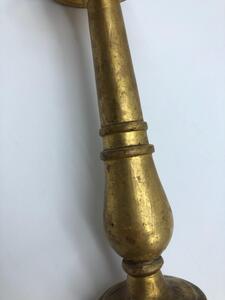 XVIII French wood gilded church candlestick on clawfeet 