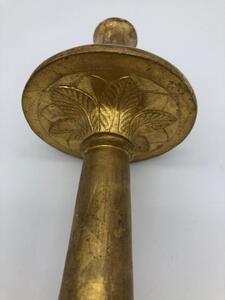 XVIII French wood gilded church candlestick on clawfeet 