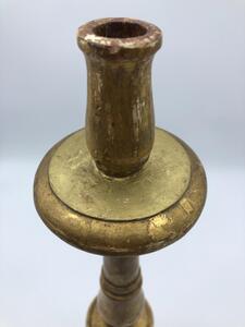 XVIII French wood gilded church candlestick on clawfeet 