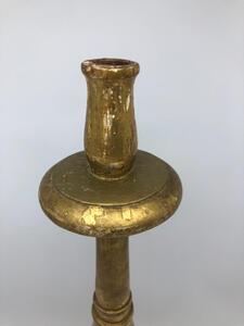 XVIII French wood gilded church candlestick on clawfeet 