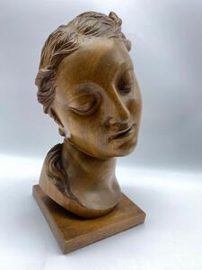 Art Deco wooden sculpted bust of the Venus 